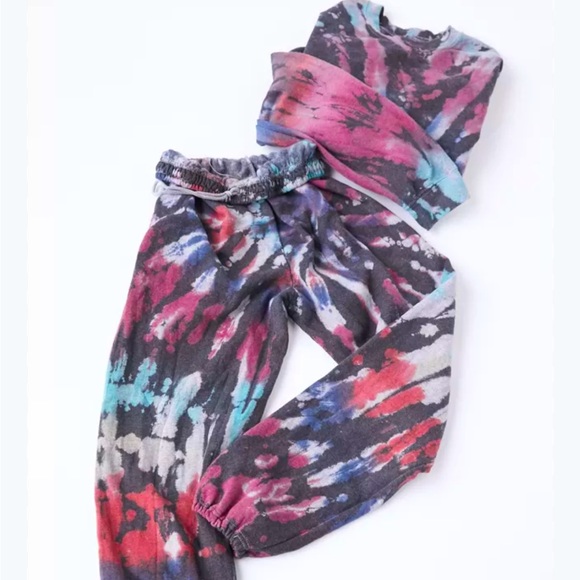 Urban Renewal Recycled Rainbow Crackle TieDye Sweatsuit - Picture 1 of 3